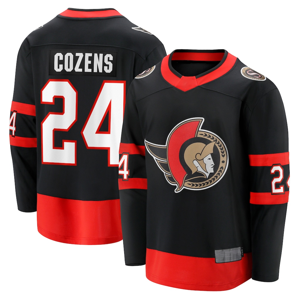 Punc O.Senators #24 Dylan Cozens Black Home Breakaway Jerseys