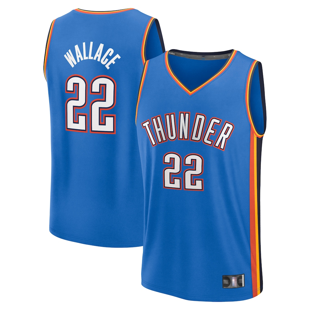 Punc OC.Thunder #22 Cason Wallace Blue Fast Break Replica Player Stitched Jerseys - Icon Edition