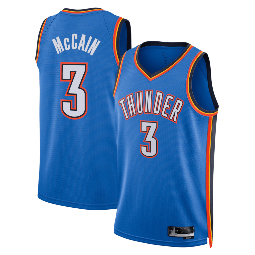 Punc OC.Thunder #3 Jared McCain Blue Swingman Stitched Jerseys- Icon Edition