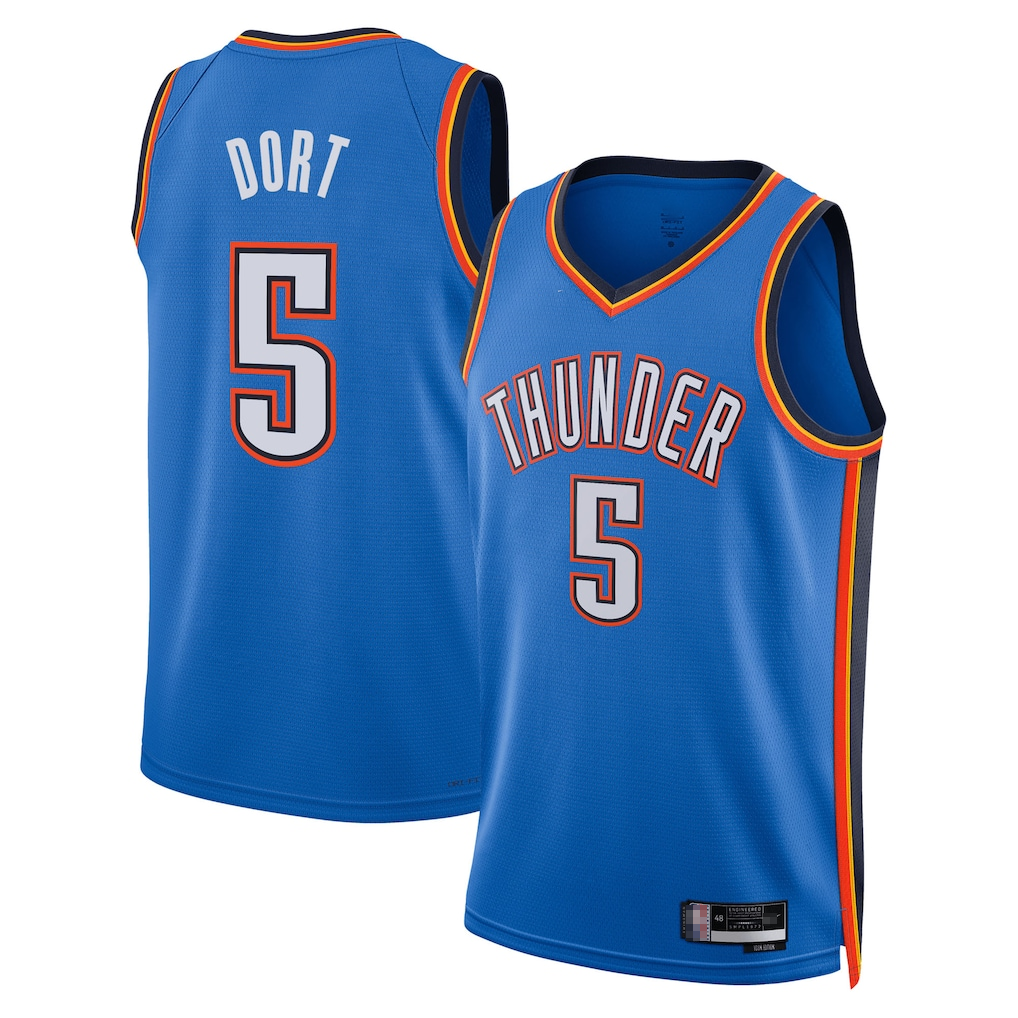 Punc OC.Thunder #5 Luguentz Dort Blue Swingman Stitched Jerseys - Icon Edition