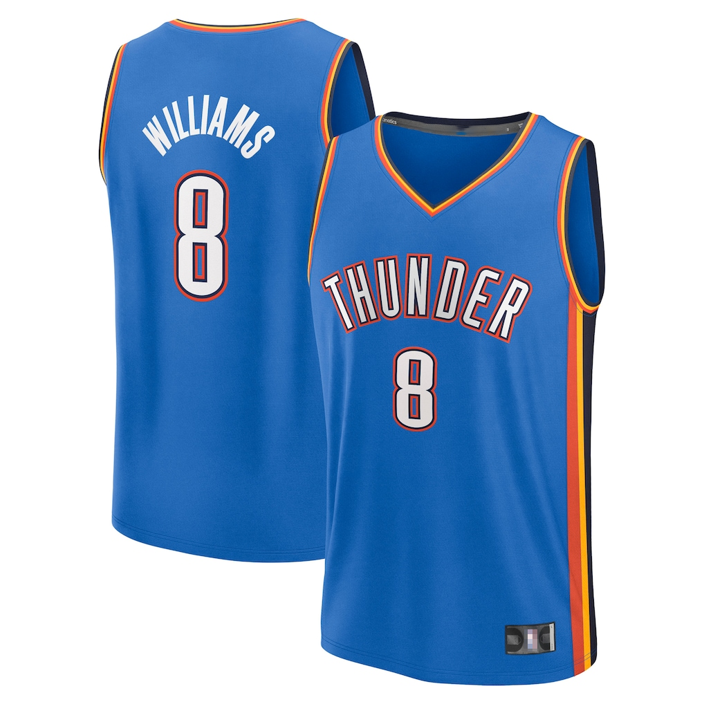 Punc OC.Thunder #8 Jalen Williams Blue Fast Break Replica Player Stitched Jerseys - Icon Edition