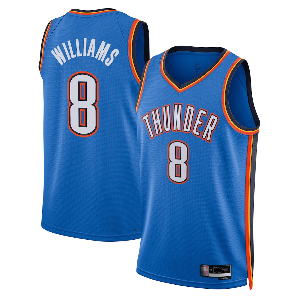 Punc OC.Thunder #8 Jared McCain Blue Swingman Stitched Jerseys - Icon Edition
