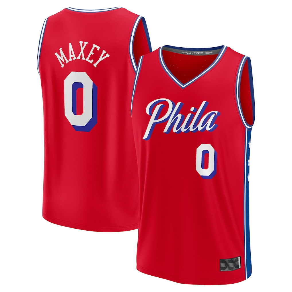 Punc P.76ers #0 Tyrese Maxey Red Fast Break Replica Player Jerseys - Statement Edition