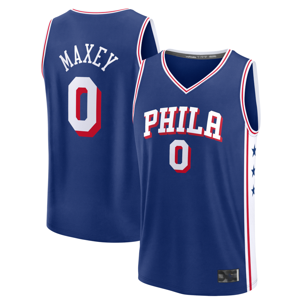 Punc P.76ers #0 Tyrese Maxey  Royal Fast Break Replica Player Jerseys - Icon Edition
