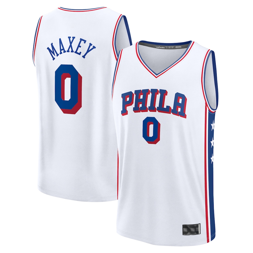 Punc P.76ers #0 Tyrese Maxey White Fast Break Replica Player Jerseys - Association Edition