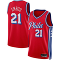 Punc P.76ers #21 Joel Embiid Jordan Brand Red Swingman Jerseys - Statement Edition
