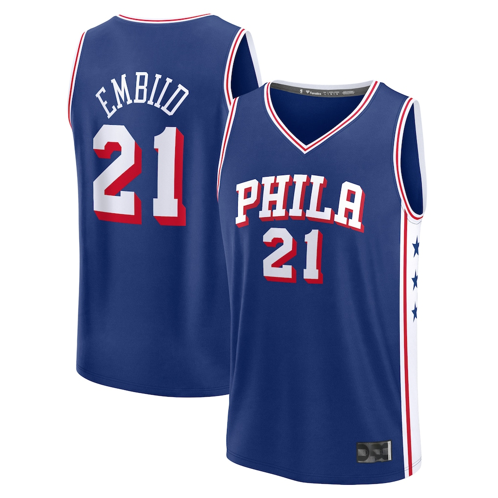 Punc P.76ers #21 Joel Embiid  Royal Fast Break Replica Jerseys - Icon Edition