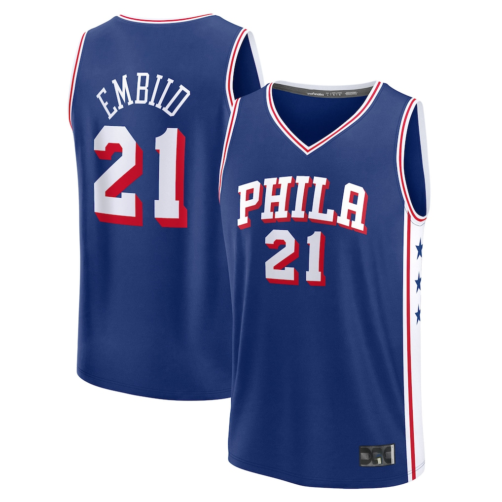 Punc P.76ers #21 Joel Embiid  Royal Fast Break Replica Player Jerseys - Icon Edition