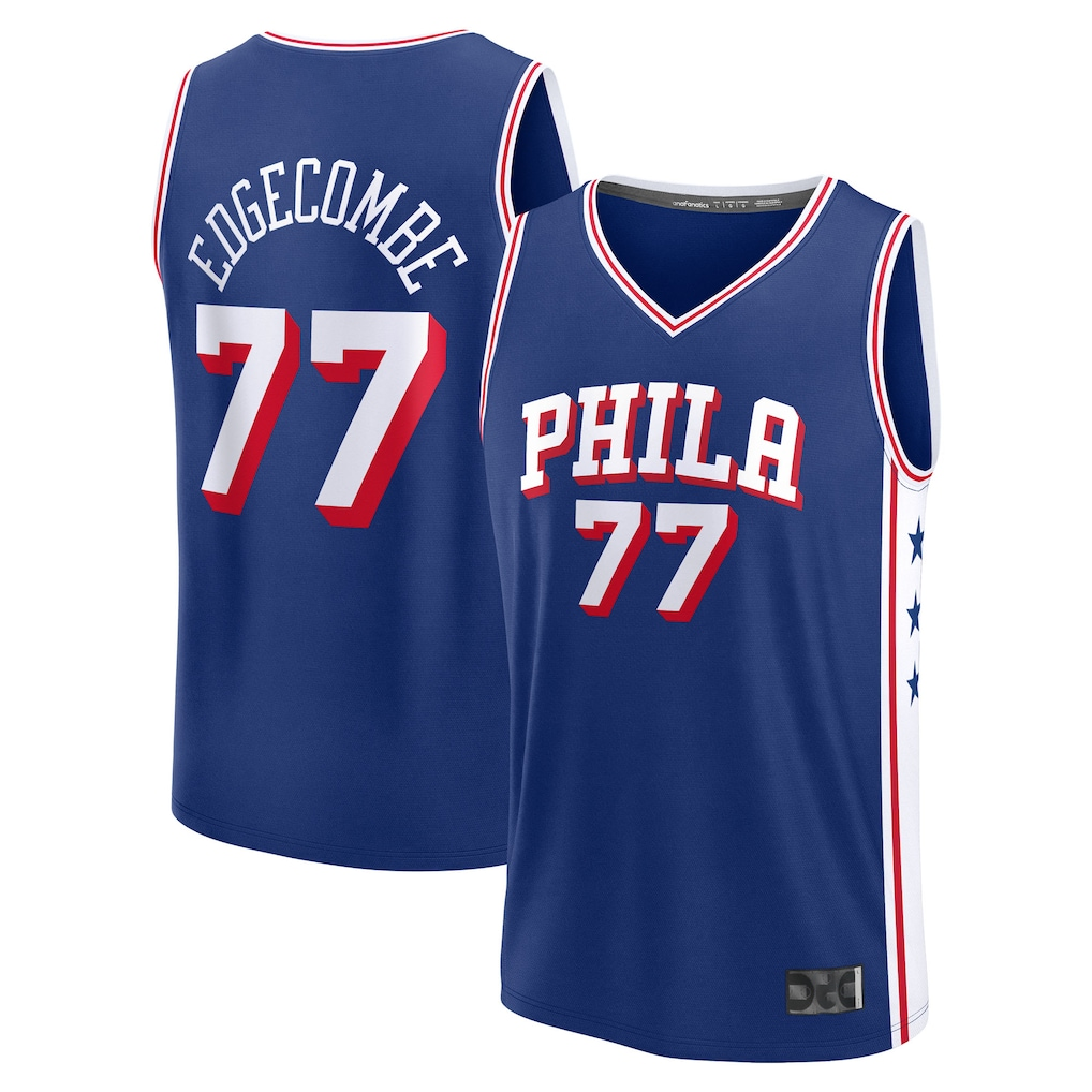 Punc P.76ers #77 V. J. Edgecombe Royal 2025 Draft First Round Pick Fast Break Replica Jerseys - Icon Edition