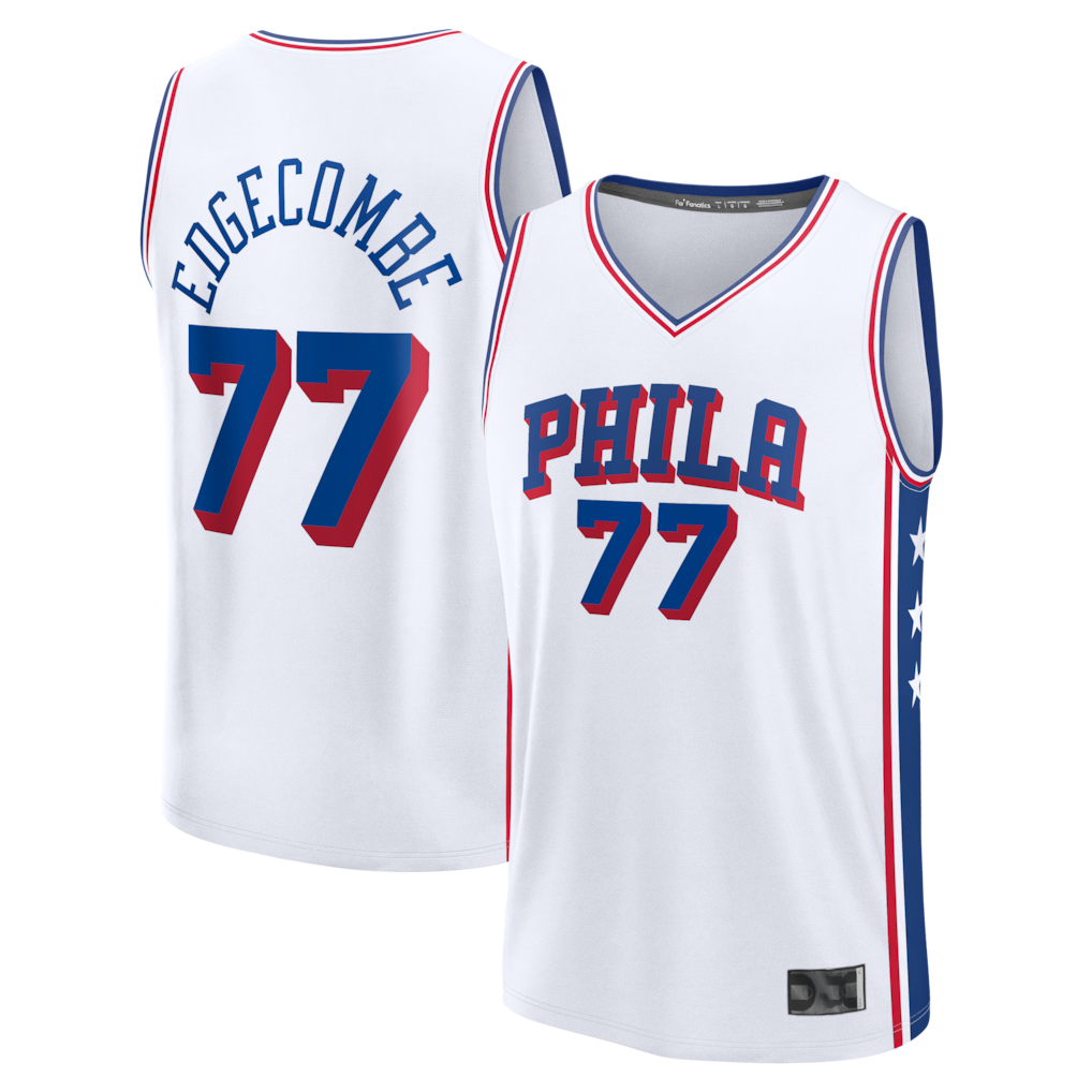 Punc P.76ers #77 VJ Edgecombe  White Fast Break Replica Player Jerseys - Association Edition
