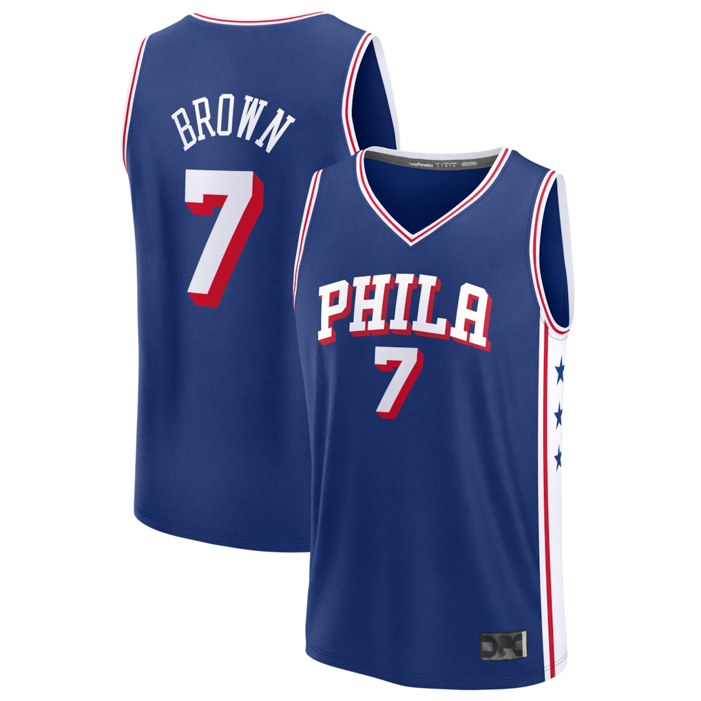 Punc P.76ers #7 Jaylen Brown Fanatics Royal Fast Break JerseyS - Icon Edition