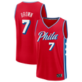 Punc P.76ers #7 Jaylen Brown Red Fast Break Jerseys - Statement Edition