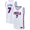 Punc P.76ers #7 Jaylen Brown White Fast Break Jerseys - Association Edition