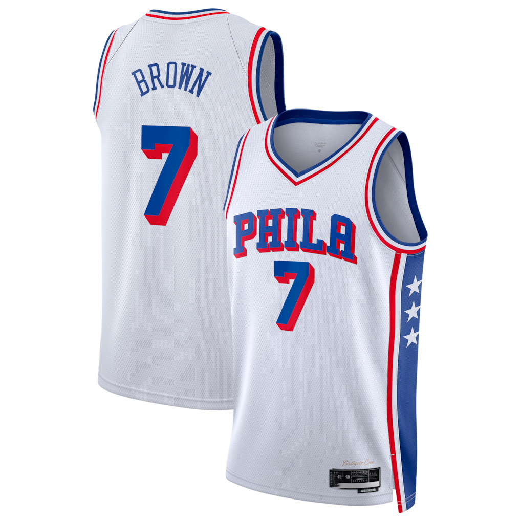 Punc P.76ers #7 White Swingman Jerseys - Association Edition