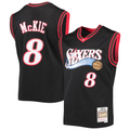 Punc P.76ers #8 Aaron McKie Mitchell & Ness Black Hardwood Classics Swingman Jerseys