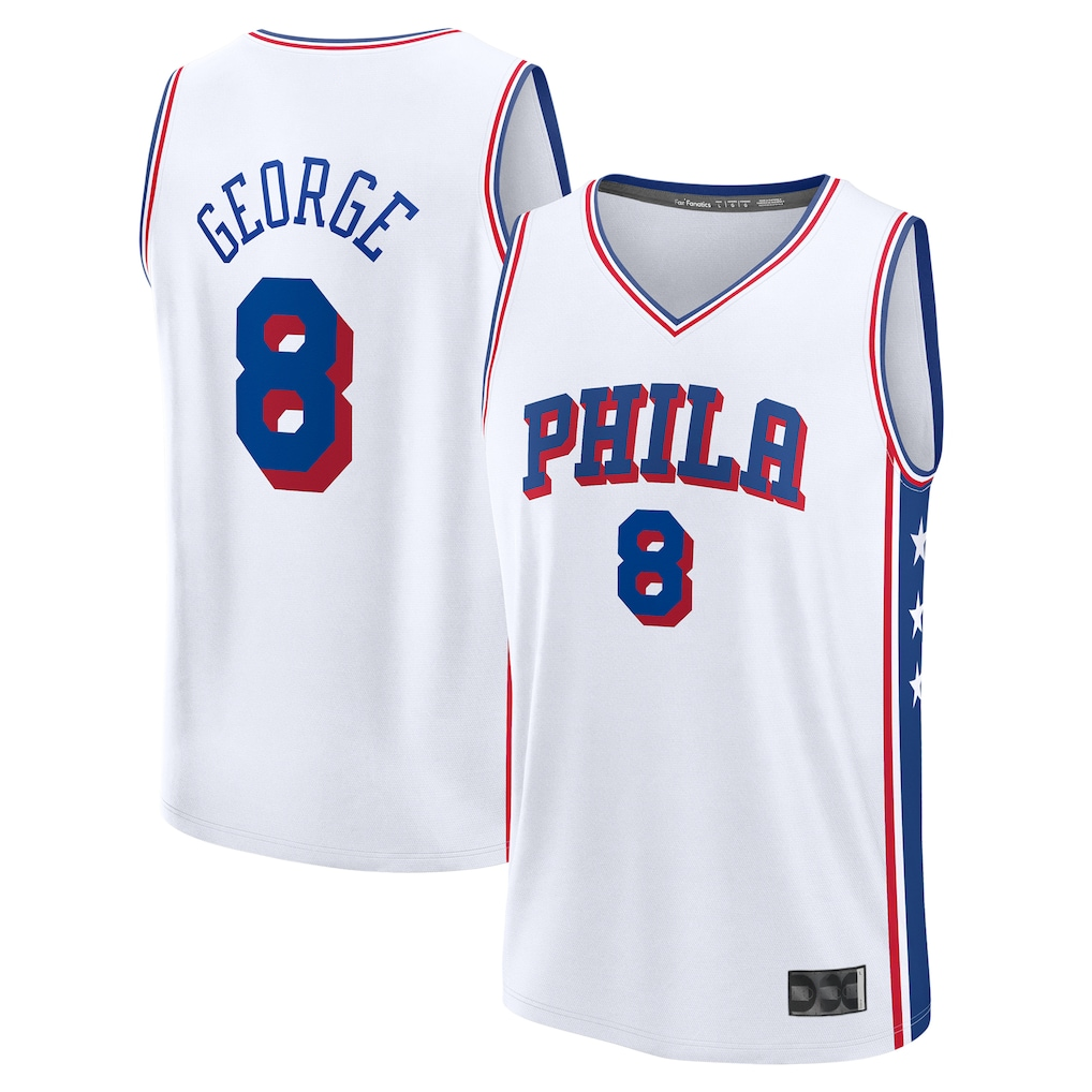 Punc P.76ers #8 Paul George White Fast Break Replica Player Jerseys