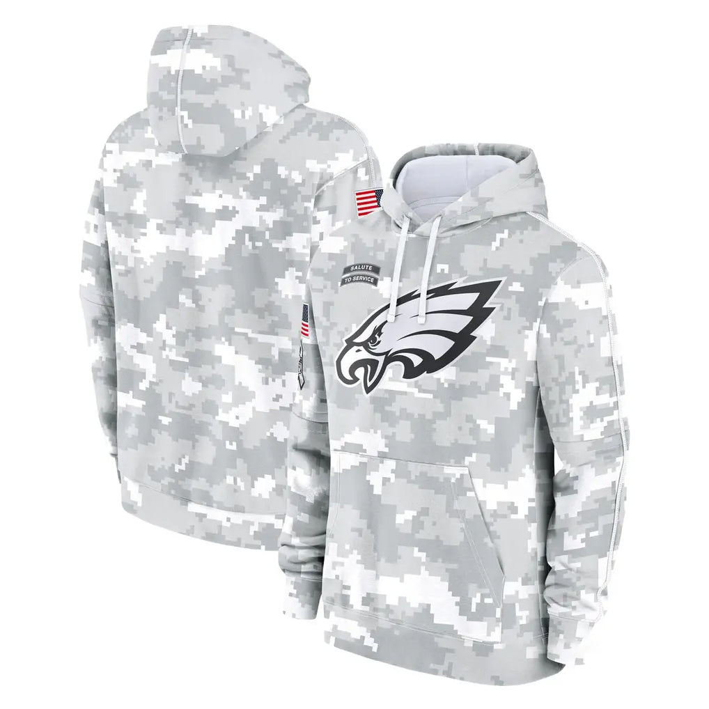 Punc P.Eagles Arctic Camo Salute to Service Pullover Hoodies Limited Game Blank Player Stitched Jerseys
