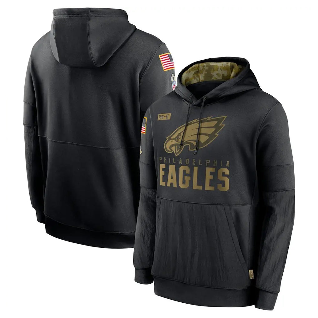 Punc P.Eagles Black Salute to Service Hoodies Limited Game Blank Player Stitched Jerseys
