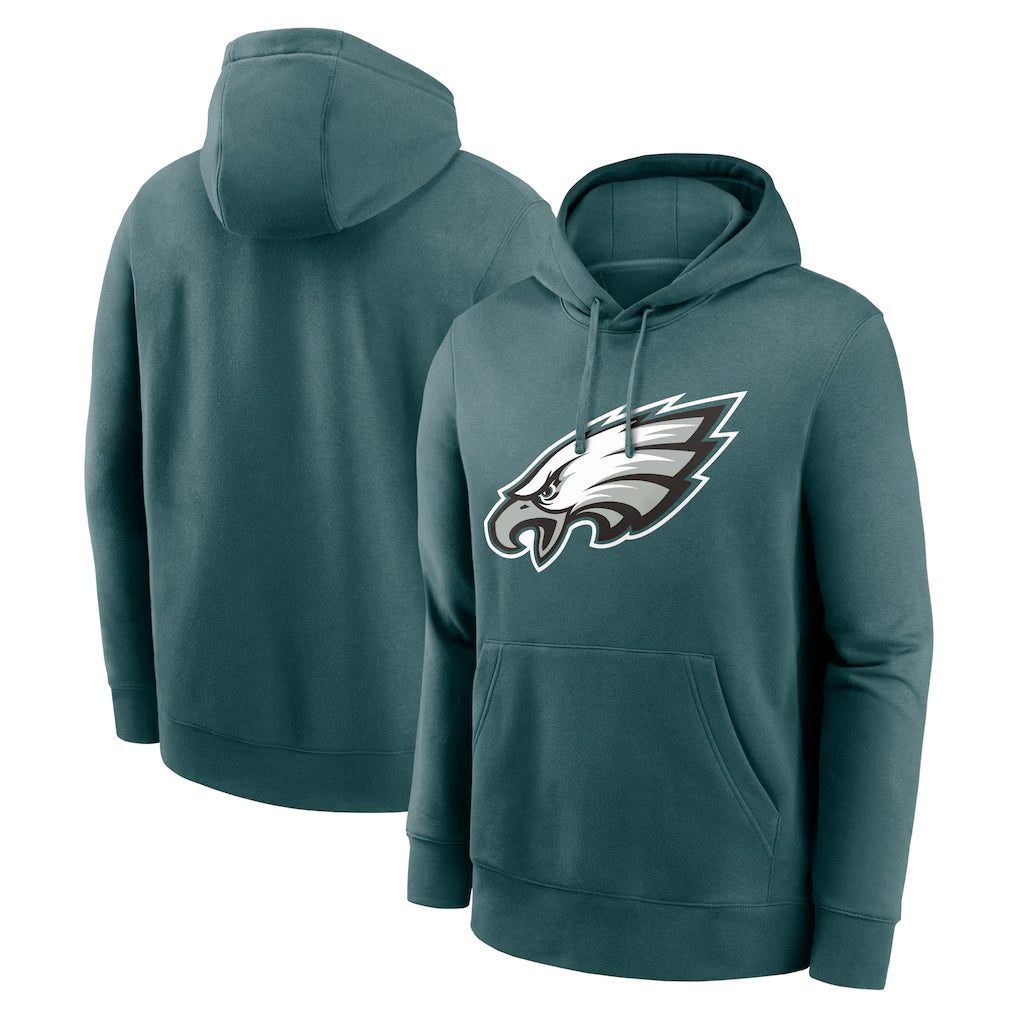 Punc P.Eagles Midnight Green Performance Pullover Hoodies Home Game Blank Player Stitched Jerseys