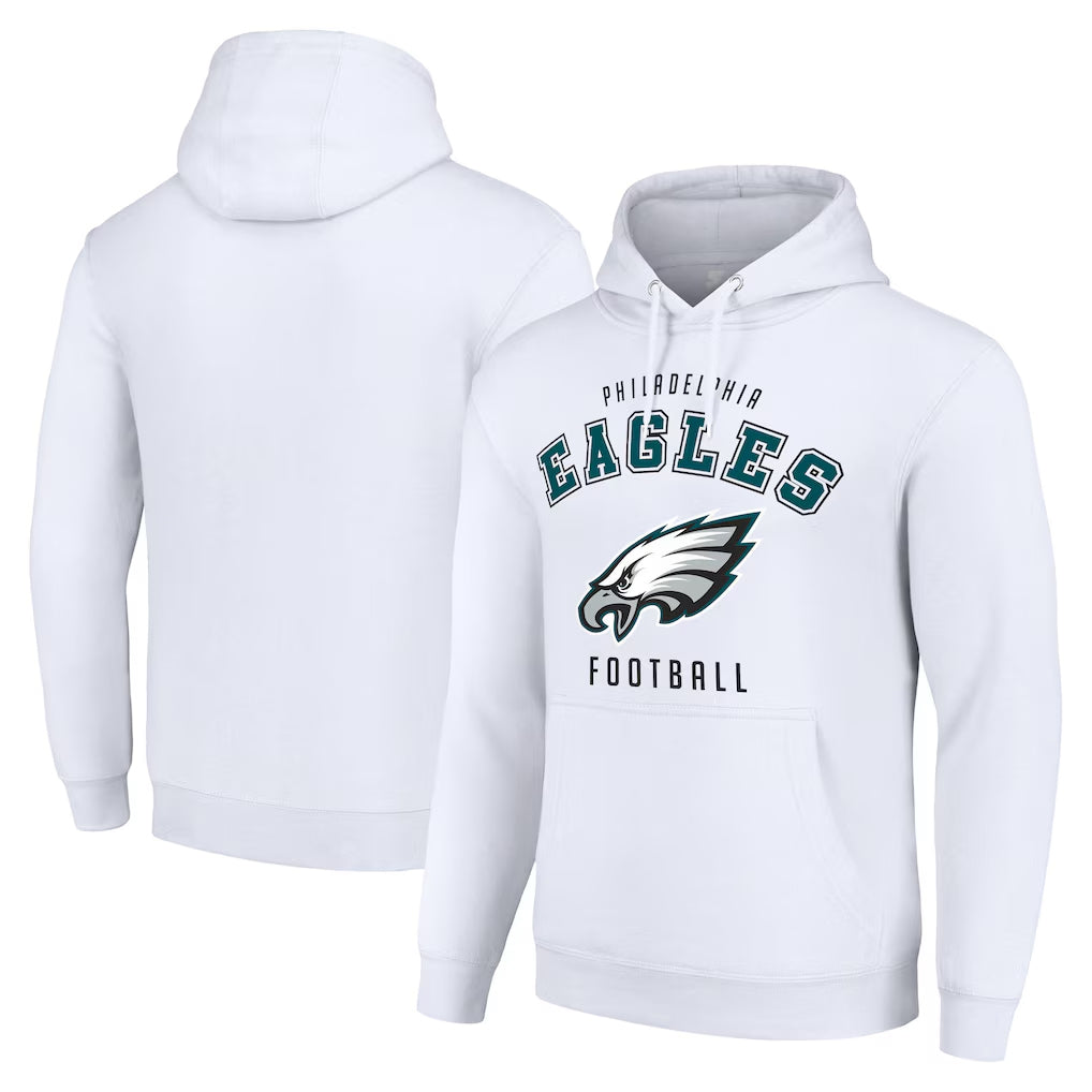Punc P.Eagles White Pullover Hoodies Home Game Blank Player Stitched Jerseys
