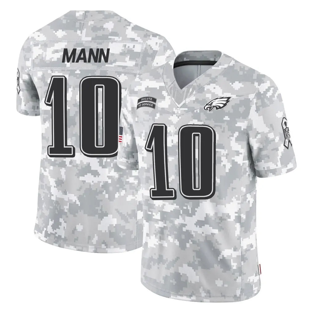 Punc P.Eagles #10 Braden Mann Player Arctic Camo Salute to Service Limited Game Stitched Jerseys