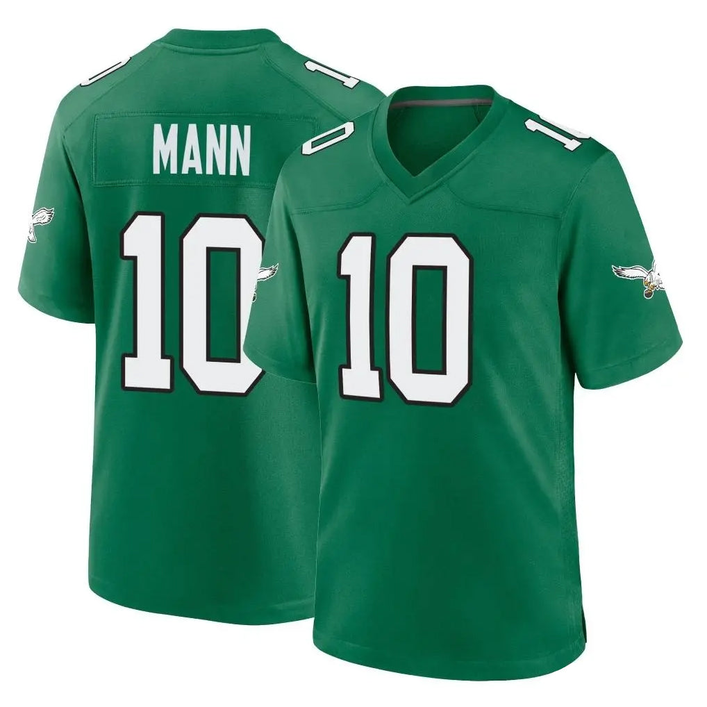 Punc P.Eagles #10 Braden Mann Player Green Kelly Alternate Home Game Stitched Jerseys