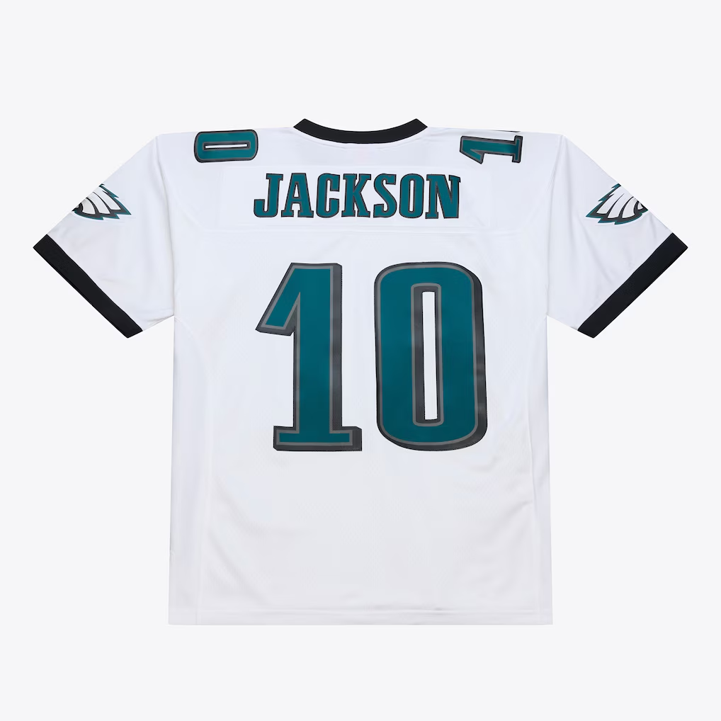 Punc P.Eagles #10 DeSean Jackson Mitchell & Ness White 2009 Legacy Throwback Replica Stitched Puhic Jersey