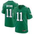 Punc P.Eagles #11 A.J. Brown Green Alternate Game Player Stitched American Stitched Jerseys