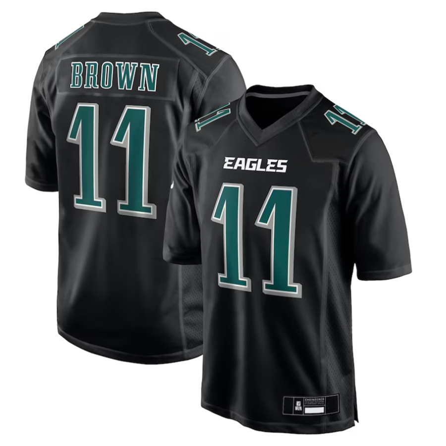 Punc P.Eagles #11 A.J. Brown Player Black Fashion Game Stitched Jerseys