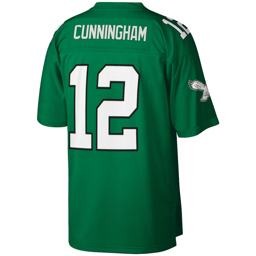 Punc P.Eagles #12 Randall Cunningham Mitchell & Ness Kelly Green Legacy Replica Jersey