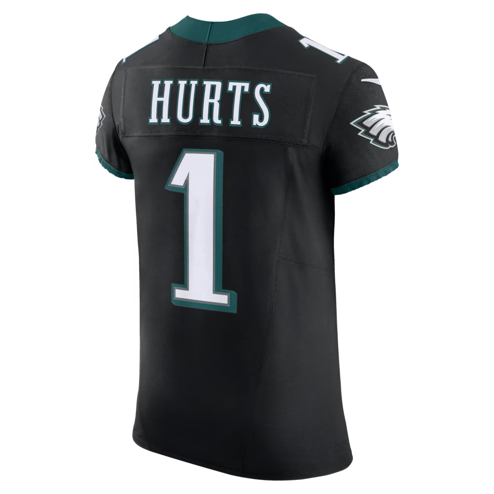 PuncP.Eagles #1 Jalen Hurts Black Alternate Vapor F.U.S.E. Elite Stitched Jerseys