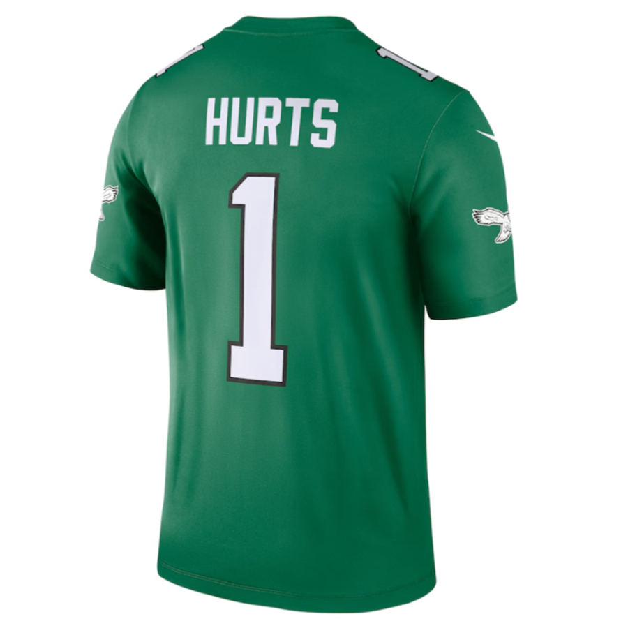Punc P.Eagles #1 Jalen Hurts Green Alternate Legend Player Stitched American Stitched Jersey