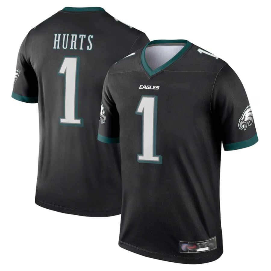 Punc P.Eagles #1 Jalen Hurts Player Black Legend Stitched Jerseys