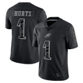 Punc P.Eagles #1 Jalen Hurts Player Black REFLECTIVE Limited Stitched Jerseys