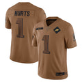Punc P.Eagles #1 Jalen Hurts Player Brown Salute To Service Limited Stitched Jerseys
