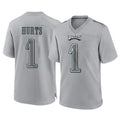 Punc P.Eagles #1 Jalen Hurts Player Gray Atmosphere Fashion Home Game Stitched Jerseys