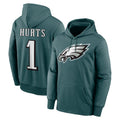 Punc P.Eagles #1 Jalen Hurts Player Green Military Hoodie Game Stitched Jerseys