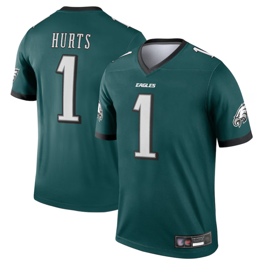 Punc P.Eagles #1 Jalen Hurts Player Green Team Legend Stitched Jerseys