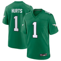 Punc P.Eagles #1 Jalen Hurts Player Kelly Green Game Stitched Jerseys