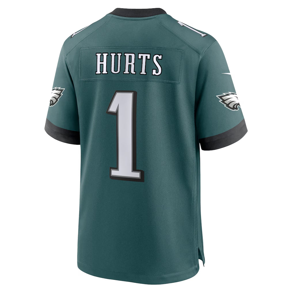 Punc P.Eagles #1 Jalen Hurts Player Midnight Green Home Game Stitched Jerseys