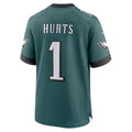 Punc P.Eagles #1 Jalen Hurts Player Midnight Green Home Game Stitched Jerseys