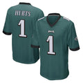 Punc P.Eagles #1 Jalen Hurts Player Team Color Green Home Game Stitched Jerseys