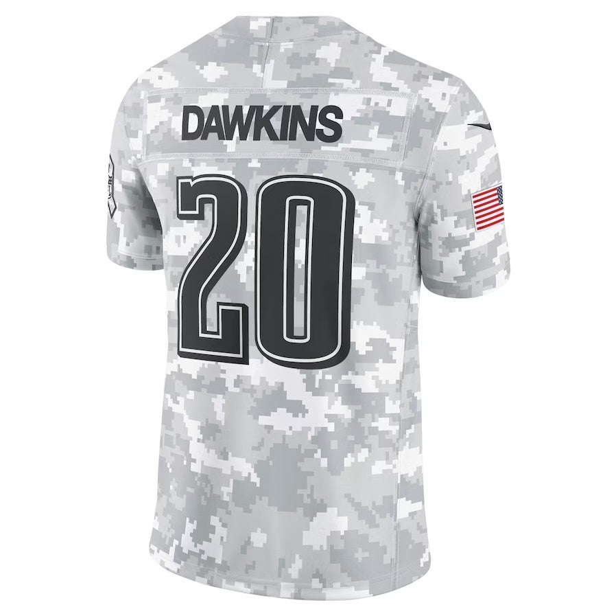 Punc P.Eagles #20 Brian Dawkins Arctic Camo 2024 Salute to Service Retired Player Limited Stitched Jerseys