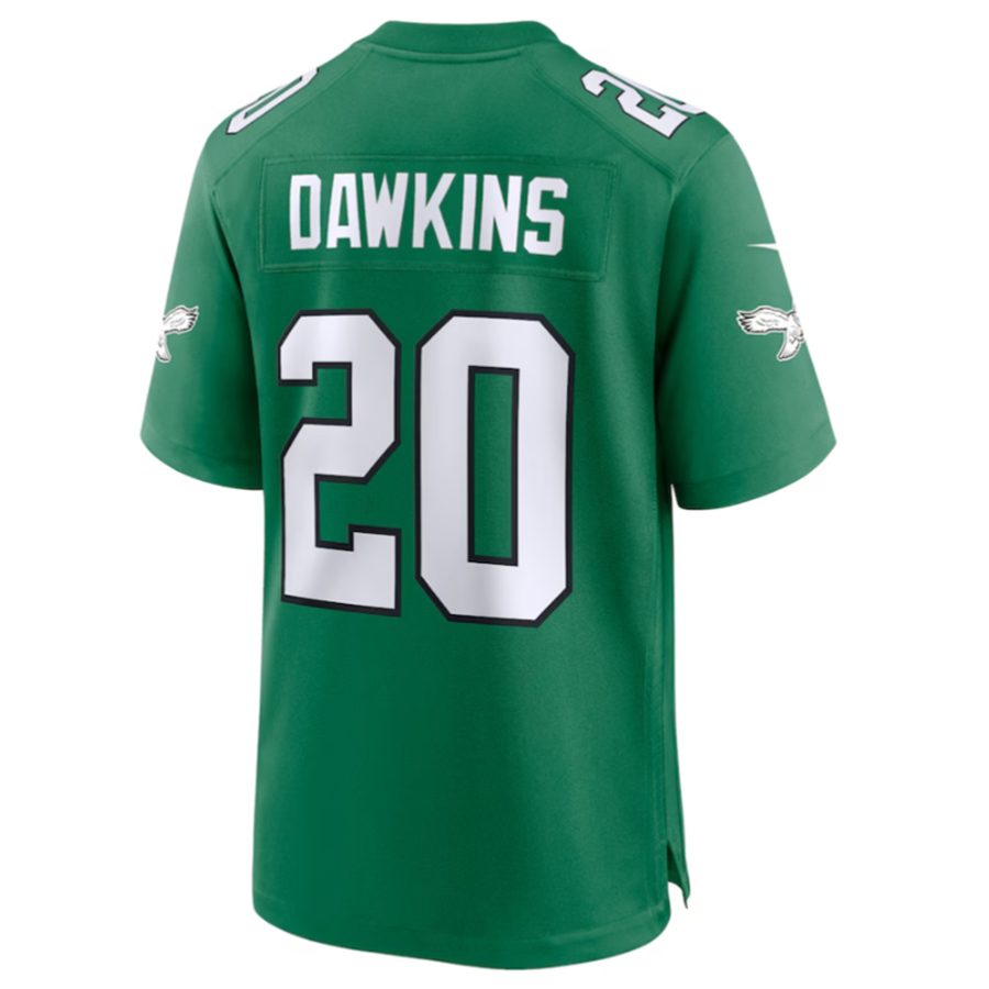 Punc P.Eagles #20 Brian Dawkins Green Alternate Retired Player Game Jersey Stitched American Stitched Jersey