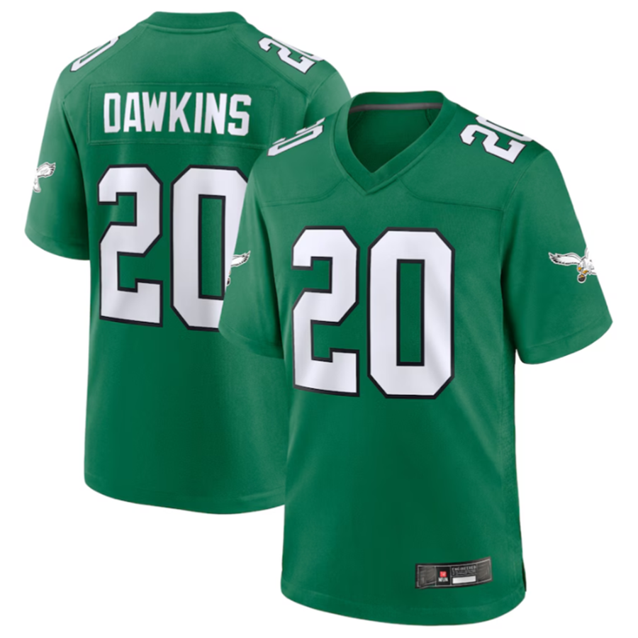 Punc P.Eagles #20 Brian Dawkins Green Alternate Retired Player Game Stitched American Stitched Jerseys