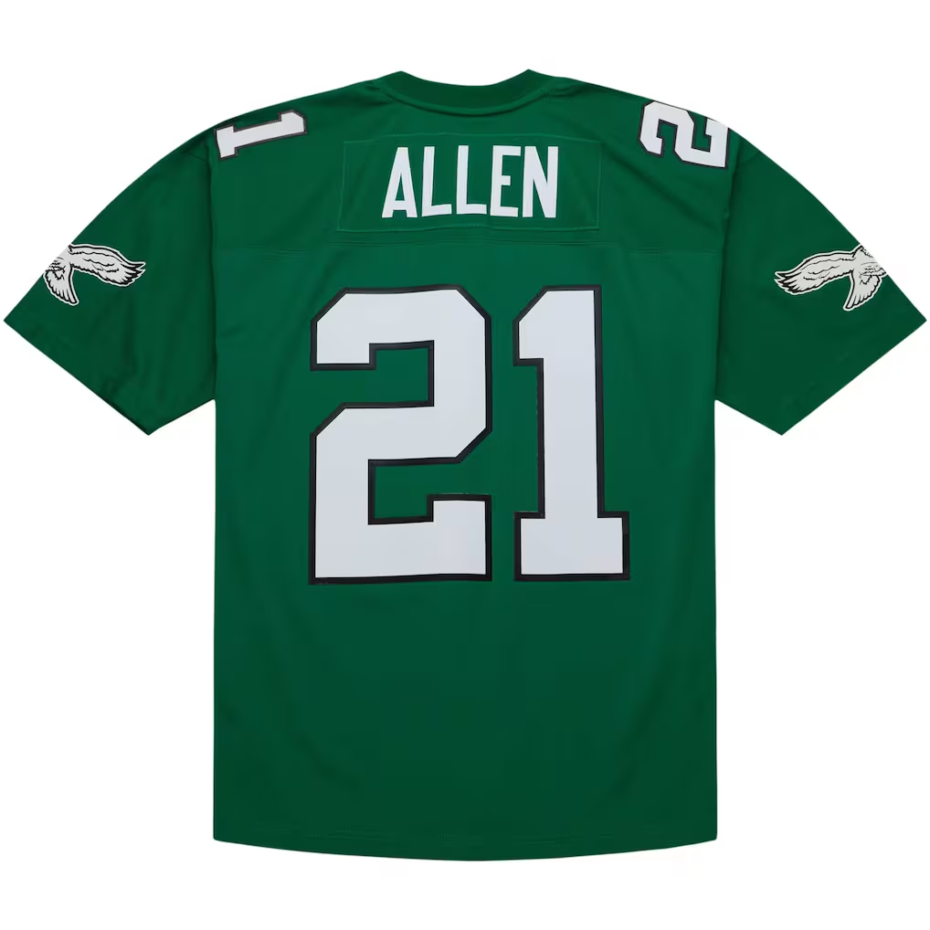 Punc P.Eagles #21 Eric Allen Mitchell & Ness Kelly Green Legacy Replica Stitched Puhic Jersey