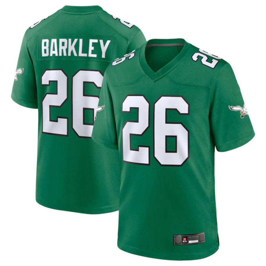Punc P.Eagles #26 Saquon Barkley Green Alternate Game Stitched American Stitched Jerseys
