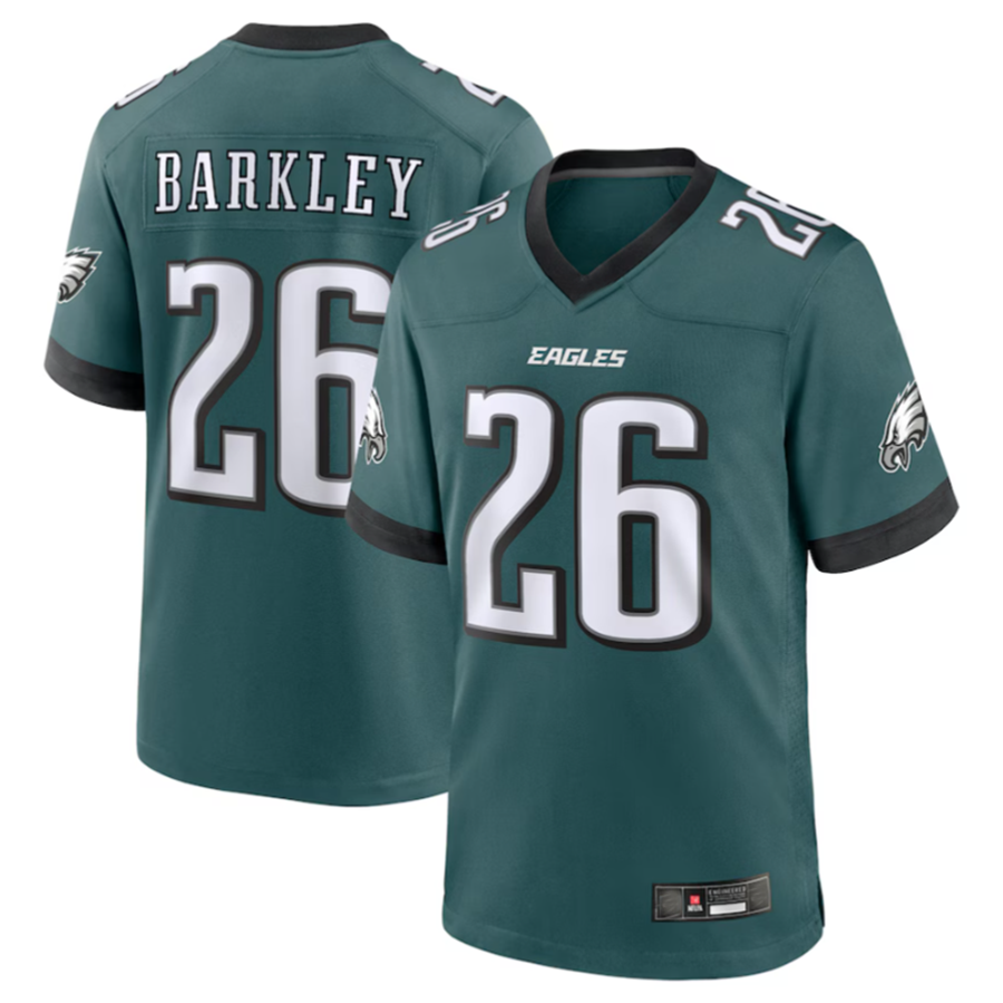 Punc P.Eagles #26 Saquon Barkley Midnight Green Game Player Jersey Stitched American Stitched Jersey