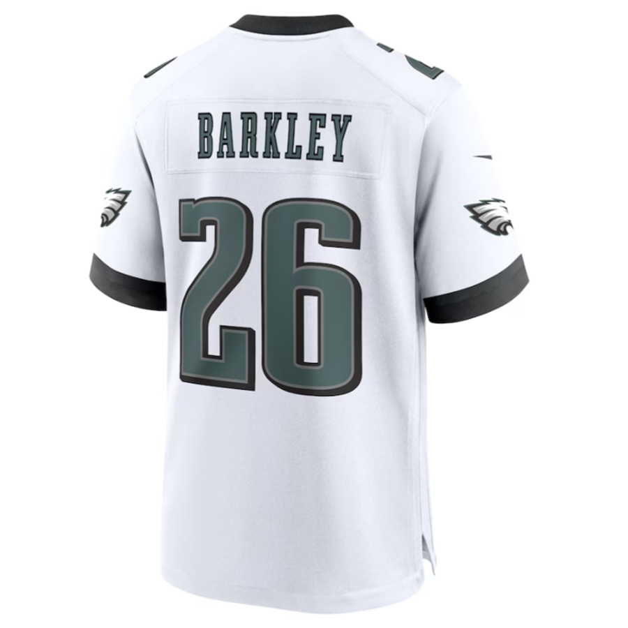 Punc P.Eagles #26 Saquon Barkley Midnight White Game Player Jersey Stitched American Stitched Jersey