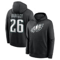 Punc P.Eagles #26 Saquon Barkley Player Black Pullover Hoodies Home Game Stitched Jerseys